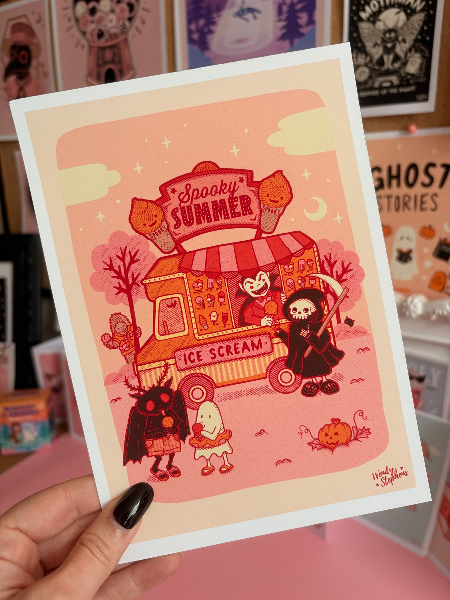 Summerween Mothman Ice Cream Van Art Print
