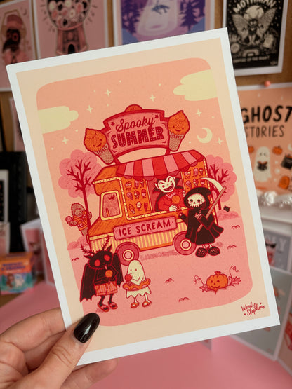 Summerween Mothman Ice Cream Van Art Print