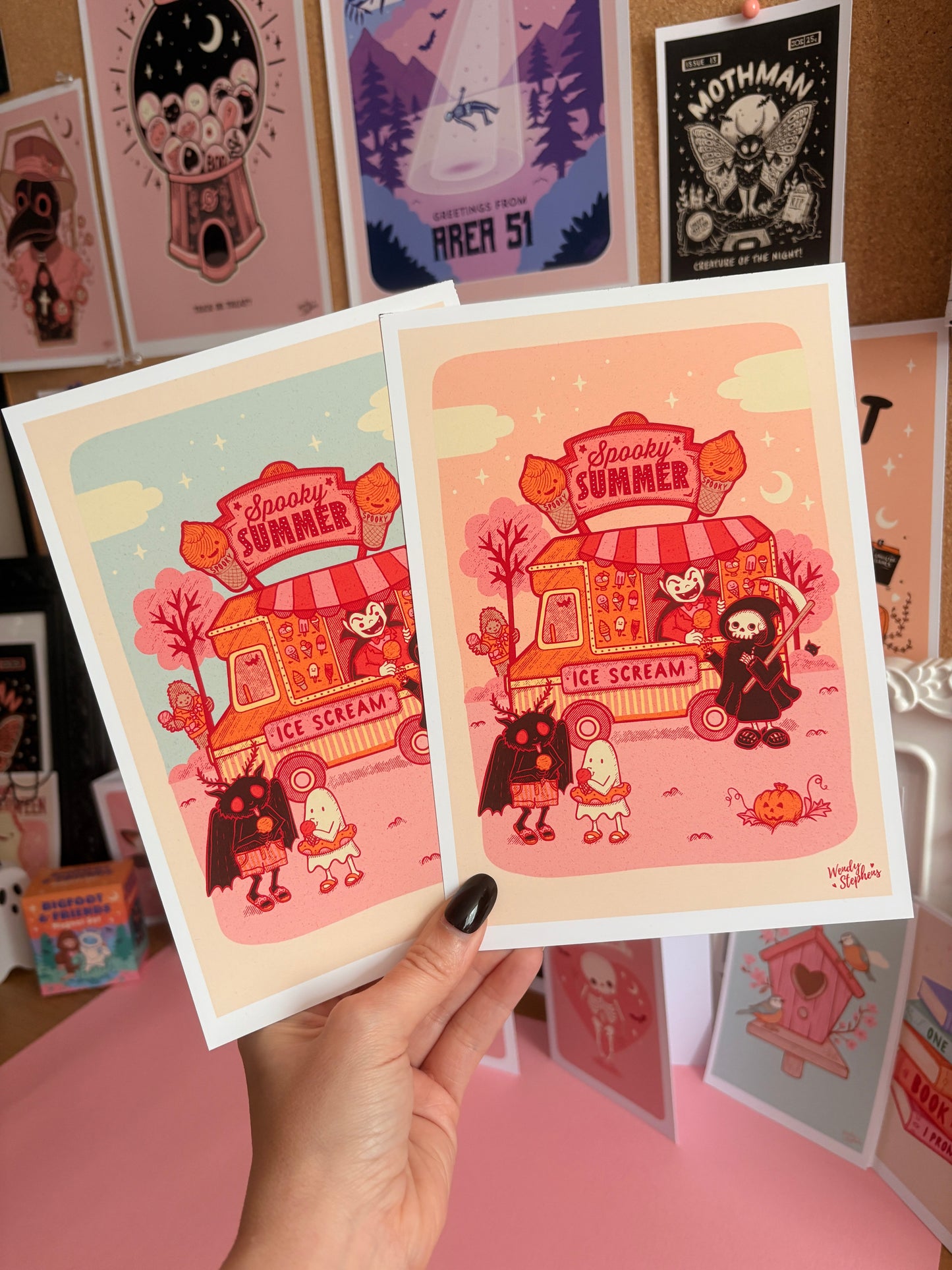 Summerween Mothman Ice Cream Van Art Print