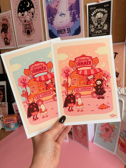 Summerween Mothman Ice Cream Van Art Print