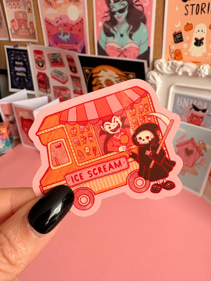 Summerween Ice Cream Van Spooky Vinyl Sticker
