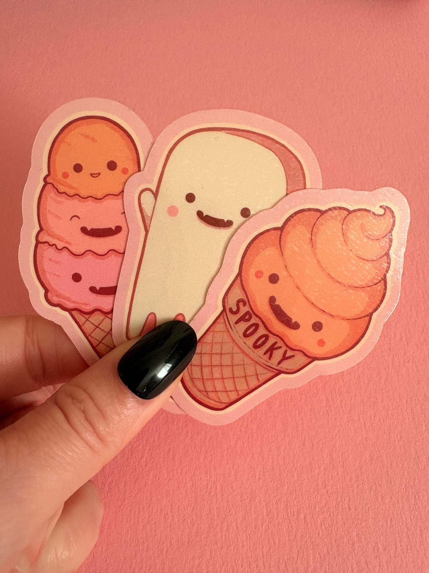 Summerween Ghost Popsicle Lolly Sticker, Spooky Sticker, Halloween Decal