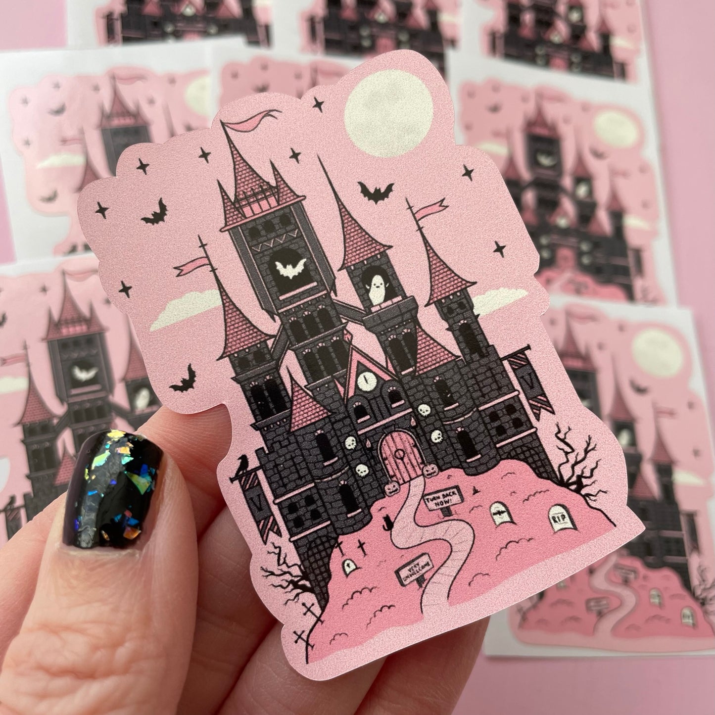 Vampire Castle Spooky Vinyl Sticker