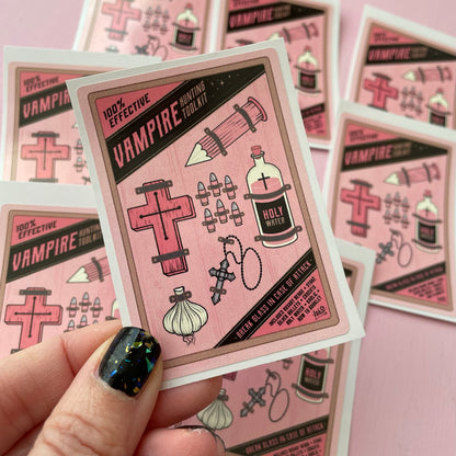 Vampire Hunting Kit Spooky Vinyl Sticker
