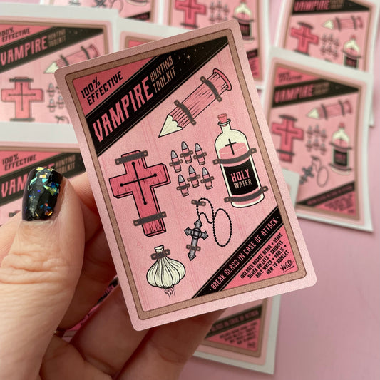 Vampire Hunting Kit Spooky Vinyl Sticker