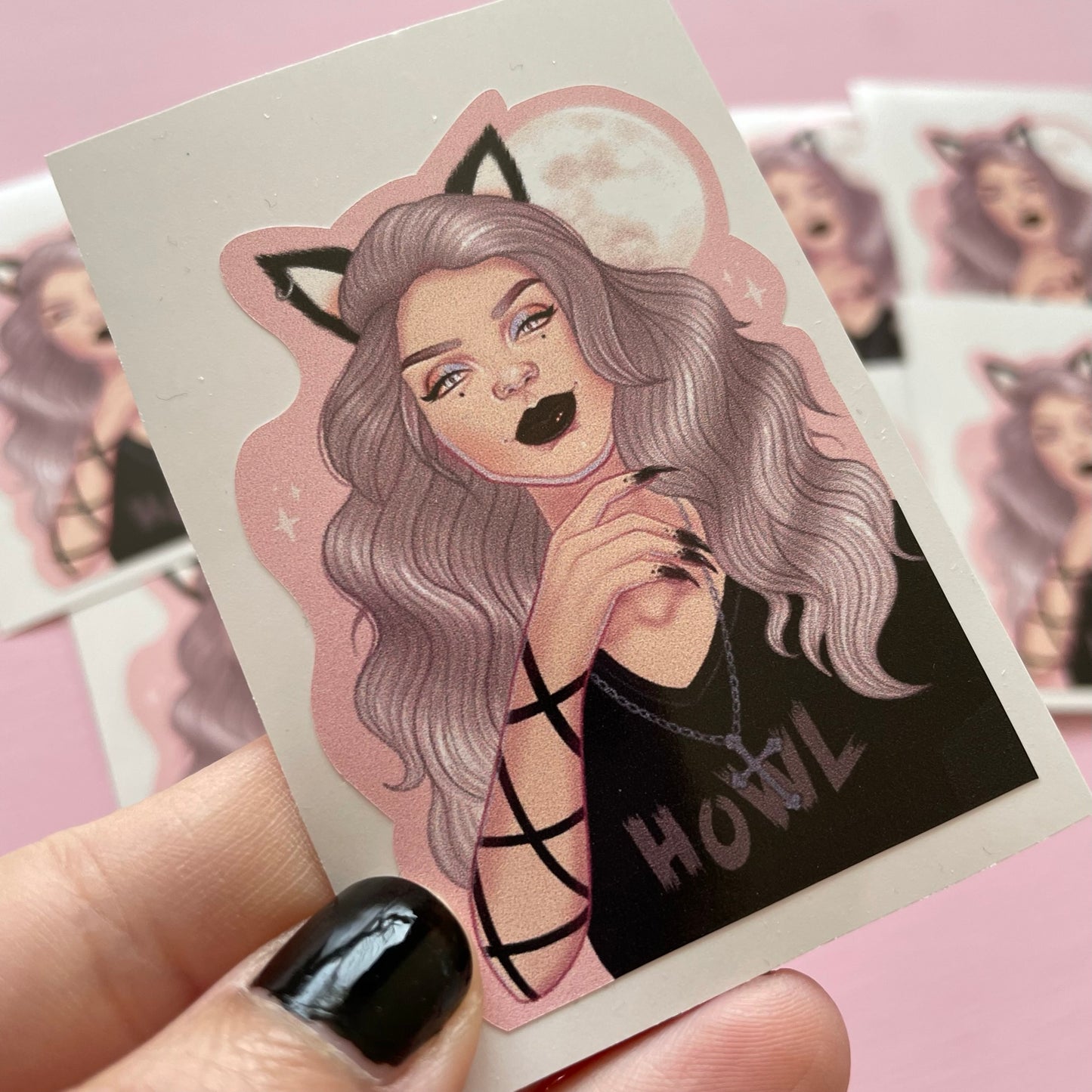 Werewolf Monster Girl Spooky Vinyl Sticker