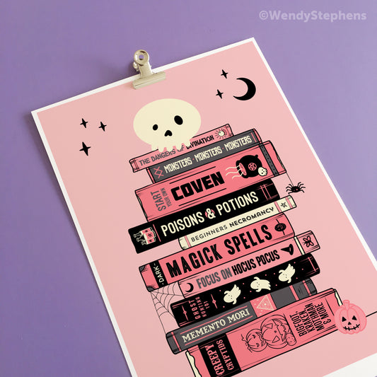 Spell Books Witch Art Print