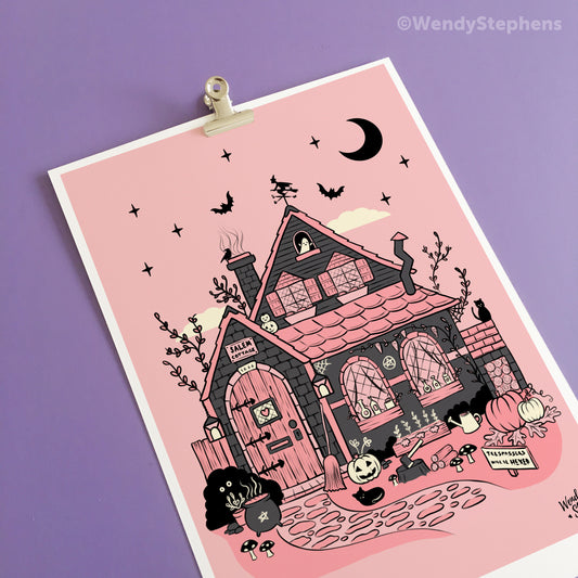 Witchy Cottage Art Print