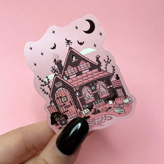 Witchy Cottage Spooky Vinyl Sticker