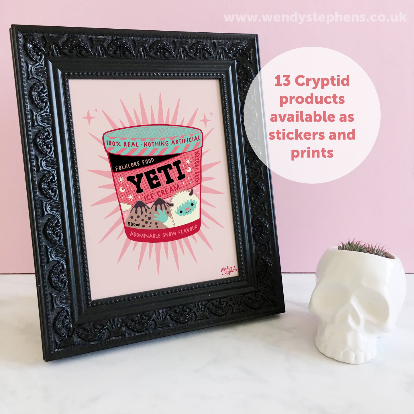 Yeti Ice Cream Cryptid Art Print