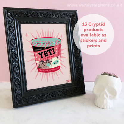 Yeti Ice Cream Cryptid Art Print