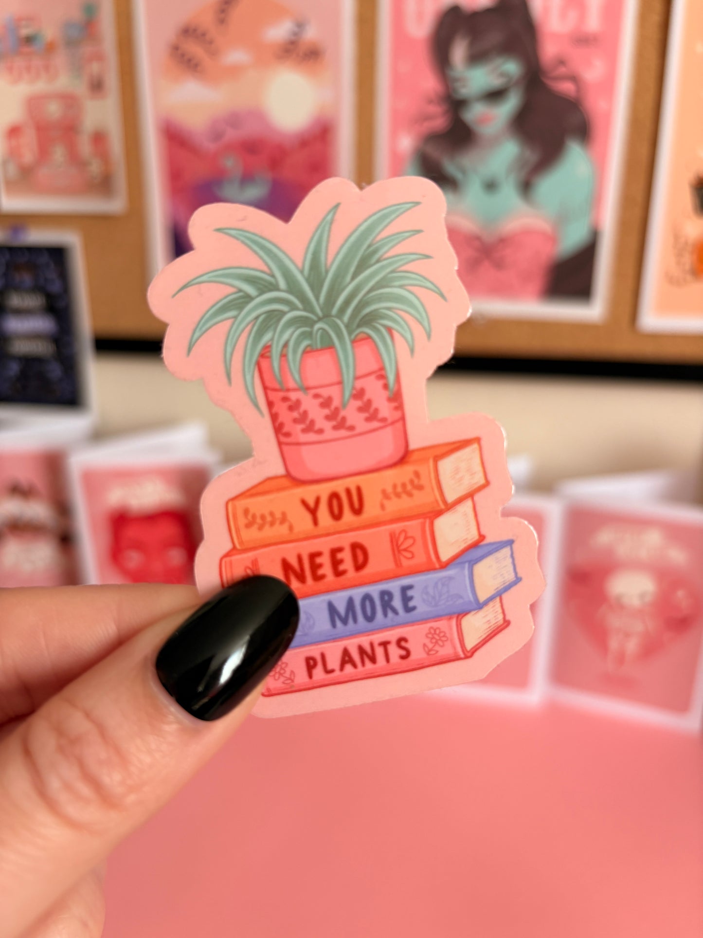 You Need More Plants Sticker, Bookish Stickers, Book Lover Stickers for Spooky Readers