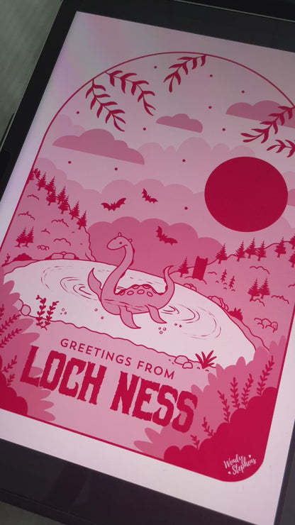 Loch Ness Cryptid Travel Poster Art Print