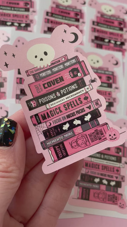 Spell Books Gothic Spooky Vinyl Sticker