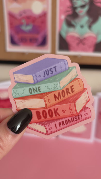 Stack of Books Sticker, Bookish Stickers, Book Lover Stickers for Spooky Readers