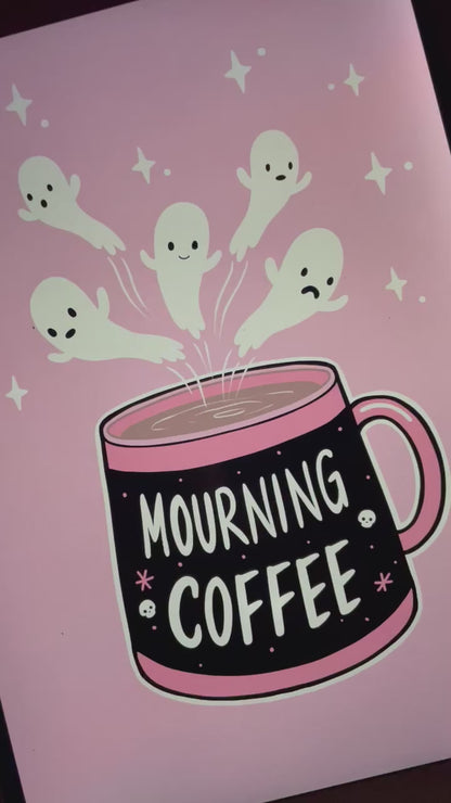Mourning Coffee Ghost Art Print