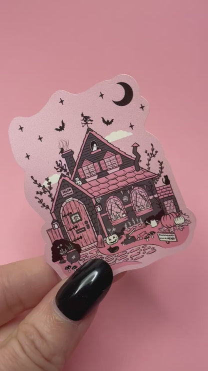 Witchy Cottage Spooky Vinyl Sticker