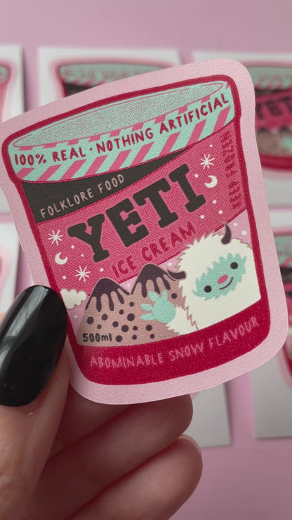 Yeti Ice Cream Cryptid Vinyl Sticker