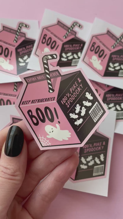 Ghost Milk Carton Spooky Vinyl Sticker