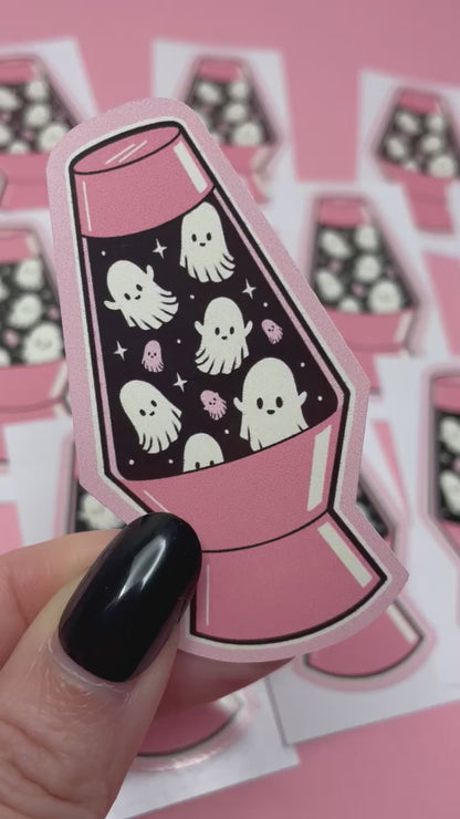 Ghost Lamp Spooky Vinyl Sticker