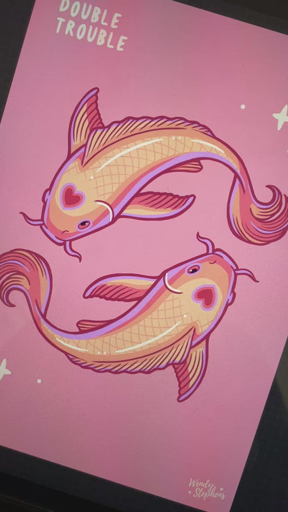 Koi Fish Spooky Gothic Art Print