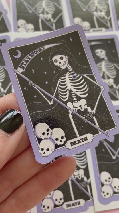 Death Tarot Card Spooky Gothic Vinyl Sticker