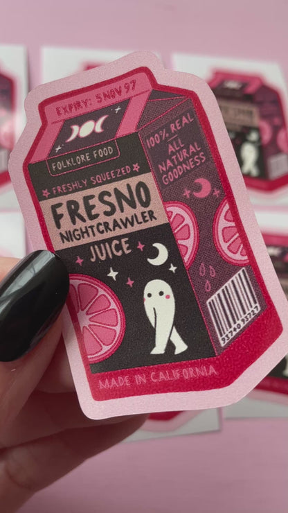 Fresno Nightcrawler Juice Cryptid Vinyl Sticker