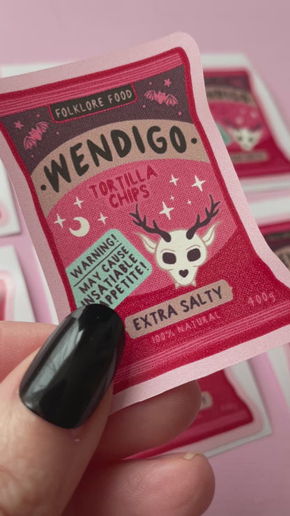 Wendigo Chips Cryptid Vinyl Sticker