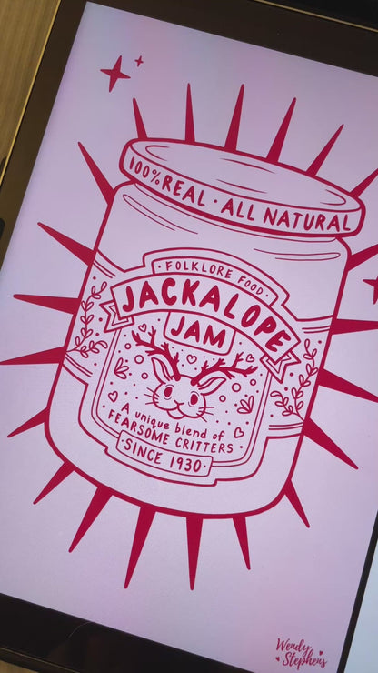 Jackalope Jam Cryptid Art Print