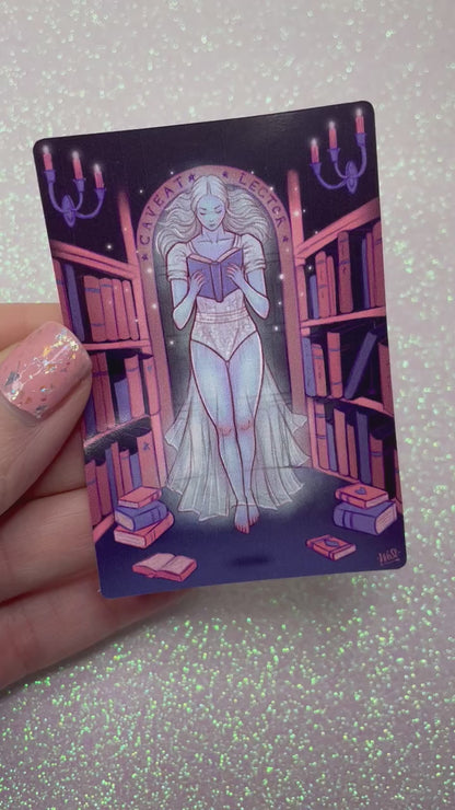 Haunted Library Ghost Spooky Vinyl Sticker