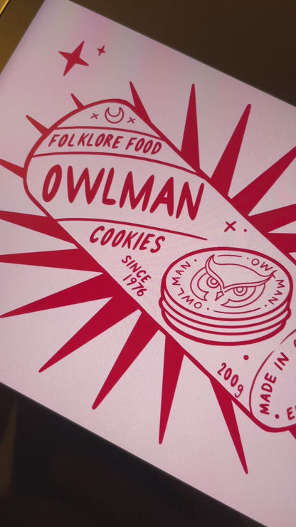 Owlman Cookies Cryptid Art Print