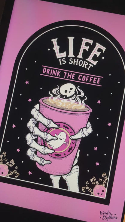 Drink The Coffee Spooky Gothic Art Print