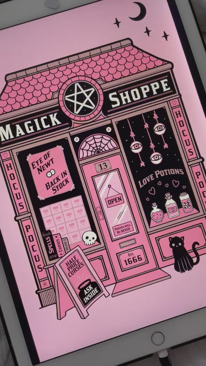 Magick Shoppe Witch Art Print