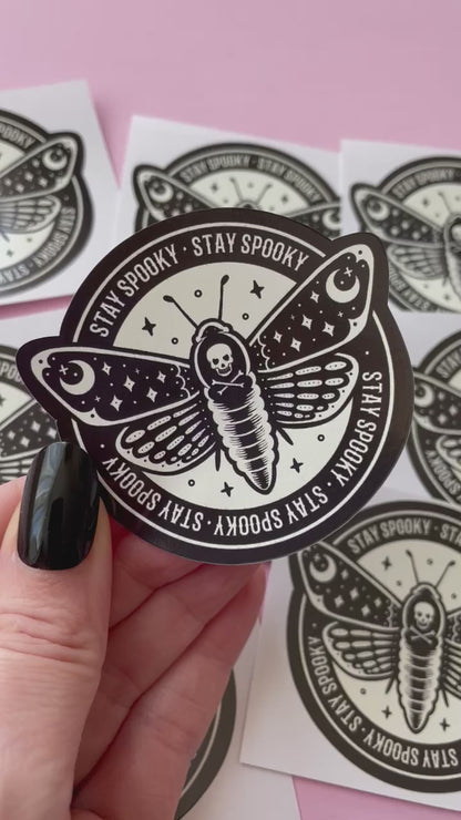 Death Head Moth Spooky Vinyl Sticker