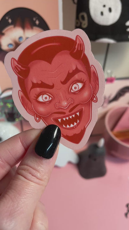 Devil Stickers, Demon Satan Hell, Spooky Vinyl Sticker