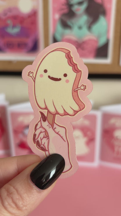 Summerween Ghost & Vampire Popsicle Lolly Sticker, Spooky Sticker, Halloween Decal